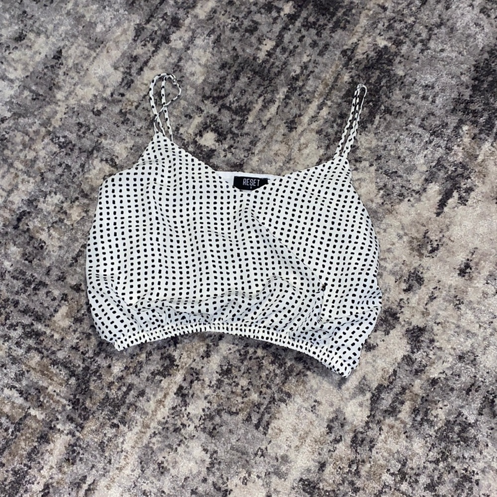 White blouse with black polkadot